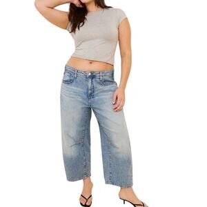 ANTHROPOLOGIE Pilcro The Millie Low-Slung Barrel
Jeans Denim Medium Blue 22W NWT